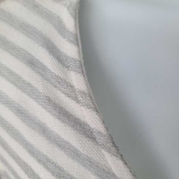 NWT Soft Flowy Dress Preppy Comfy Sz Large Striped Spring Cutout Cream Summer - Picture 3 of 10